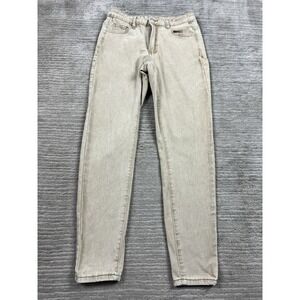Shein t Jeans Womens Petite Medium Beige Khaki Straight Mid Rise Denim Pants